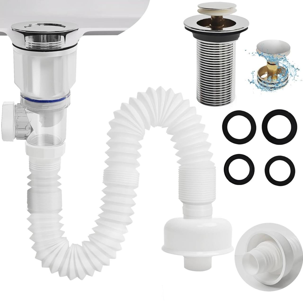 Siphons and accessories (for sinks, bathtubs)