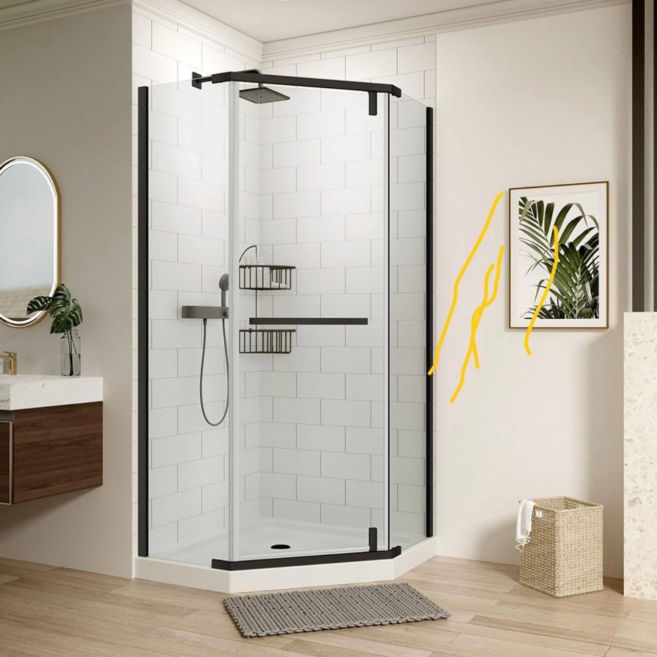 Shower cabin (with tray and doors)